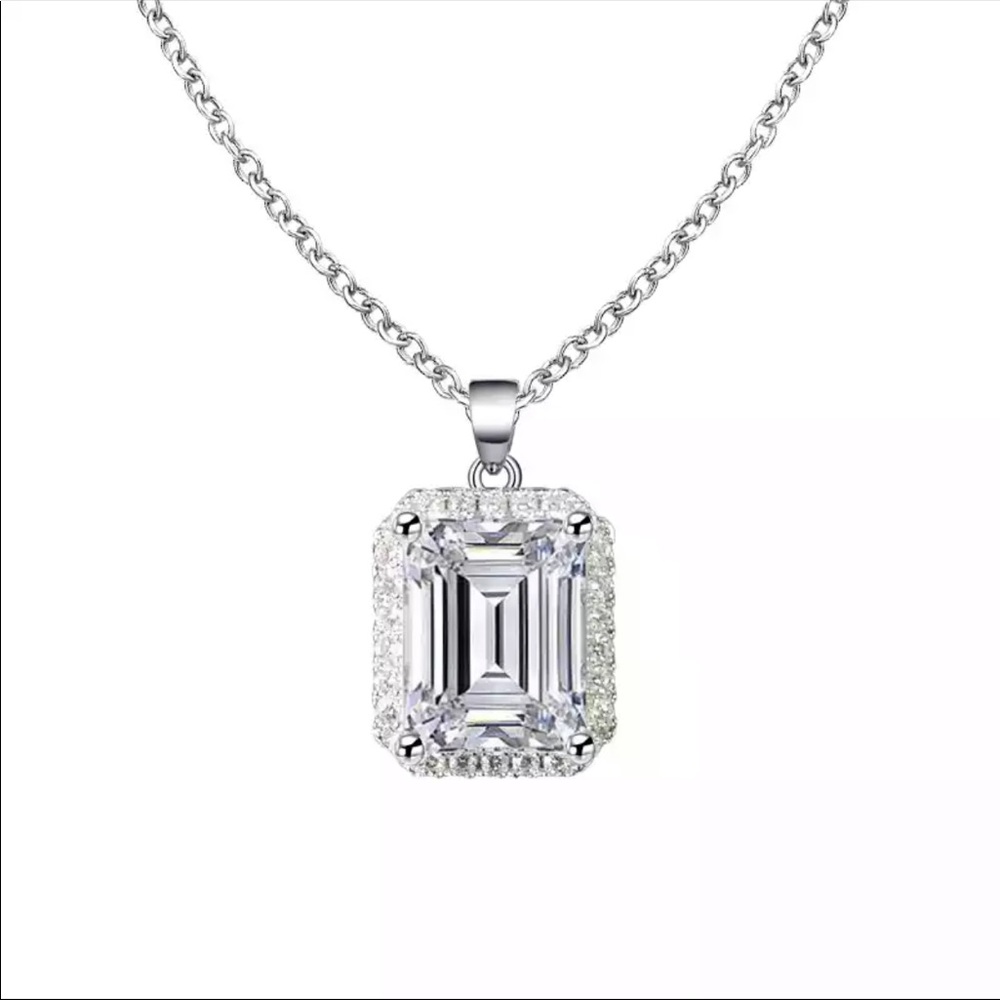 New Women’s 925 Silver Beautiful Lovely Pendant Diamond Necklace - Picture 4 of 7